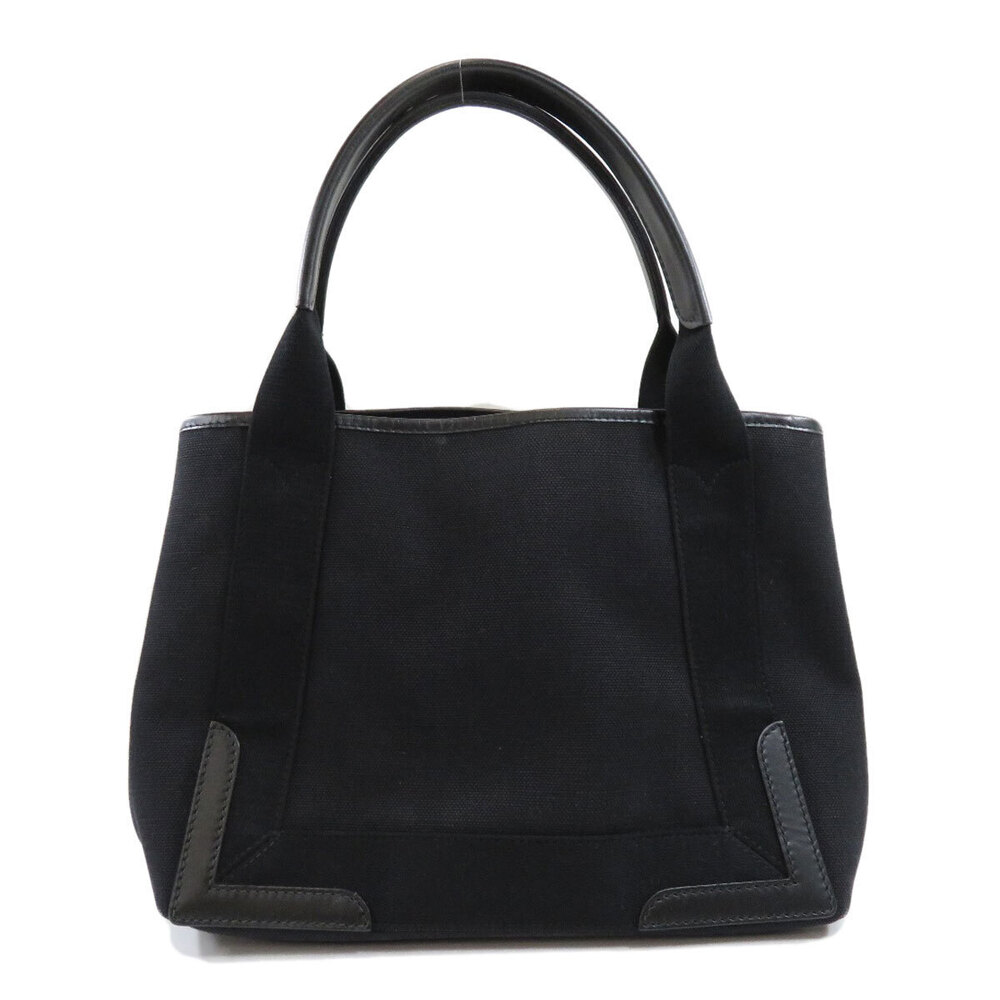 Balenciaga Blue Handbag Cabas Canvas Navy Leather Blue